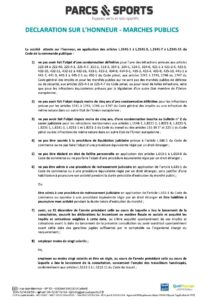 Attestation sur l’honneur de non-exclusion