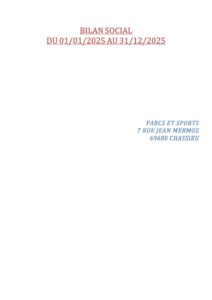Bilan Social N-1