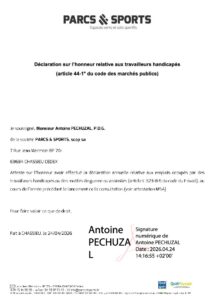 Attestation sur l&rsquo;honneur Travailleurs handicapés / AGEFIPH
