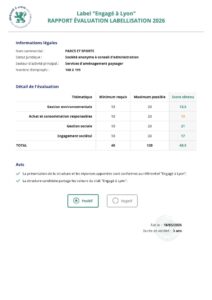 Label « engagé à Lyon »- Rapport RSE