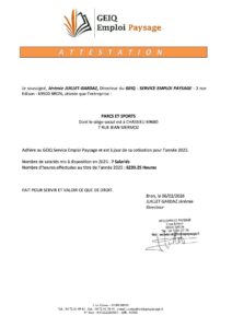 Engagement insertion professionnelle GEIQ Service Emploi paysage